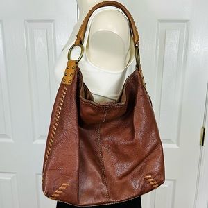 LUCKY BRAND boho vintage looking shoulder bag Cognac brown